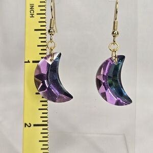 Iridescent Moon Drop Earrings